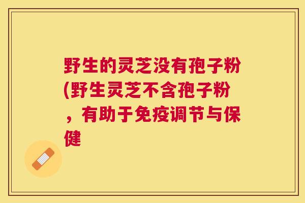 野生的灵芝没有孢子粉(野生灵芝不含孢子粉，有助于免疫调节与保健