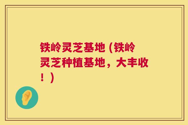 铁岭灵芝基地 (铁岭灵芝种植基地，大丰收！)