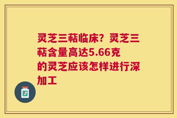 灵芝三萜临床？灵芝三萜含量高达5.66克的灵芝应该怎样进行深加工