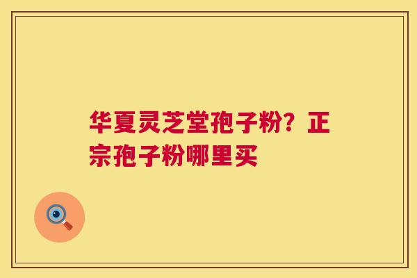 华夏灵芝堂孢子粉？正宗孢子粉哪里买