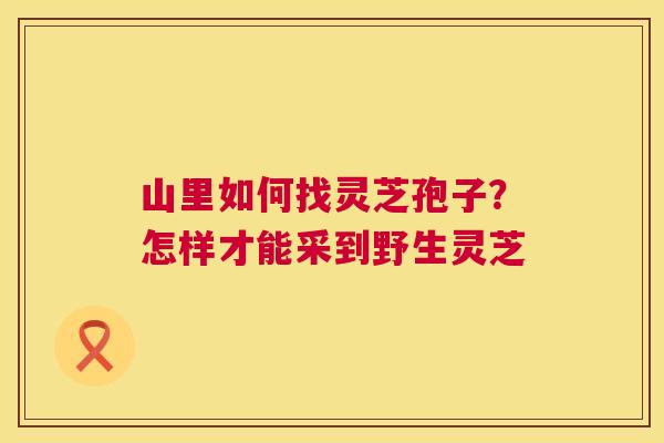 山里如何找灵芝孢子？怎样才能采到野生灵芝