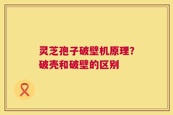 灵芝孢子破壁机原理?破壳和破壁的区别 灵芝孢子破壁机原理?破壳和破壁的区别