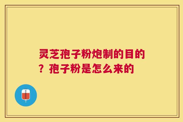 灵芝孢子粉炮制的目的？孢子粉是怎么来的