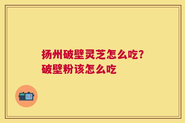 扬州破壁灵芝怎么吃？破壁粉该怎么吃