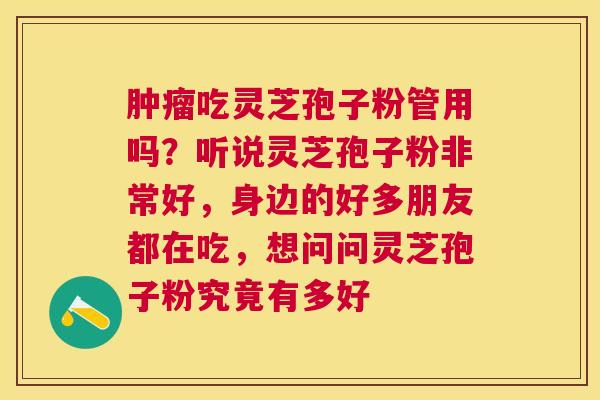 吃灵芝孢子粉管用吗?听说灵芝孢子粉非常好,身边的好多朋友都在吃,想问问灵芝孢子粉究竟有多好 吃灵芝孢子粉管用吗?听说灵芝孢子粉非常好,身边的好多朋友都在吃,想问问灵芝孢子粉究竟有多好