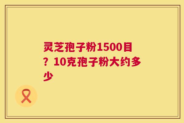 灵芝孢子粉1500目？10克孢子粉大约多少