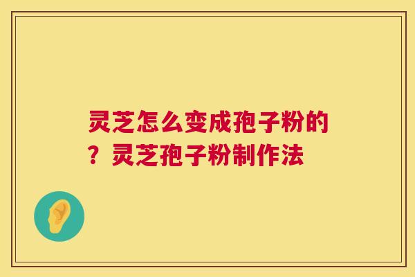 灵芝怎么变成孢子粉的？灵芝孢子粉制作法