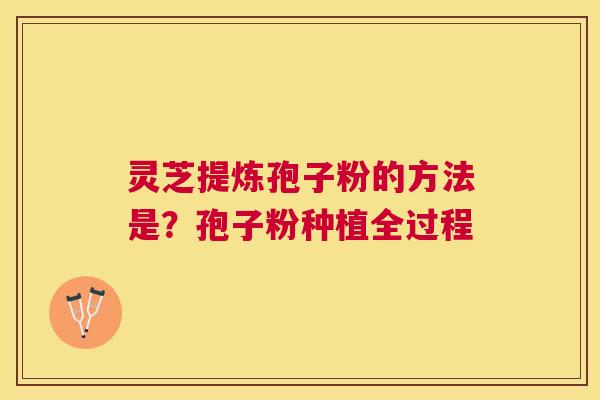 灵芝提炼孢子粉的方法是？孢子粉种植全过程