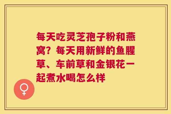 每天吃灵芝孢子粉和燕窝?每天用新鲜的鱼腥草、车前草和金银花一起煮水喝怎么样 每天吃灵芝孢子粉和燕窝?每天用新鲜的鱼腥草、车前草和金银花一起煮水喝怎么样
