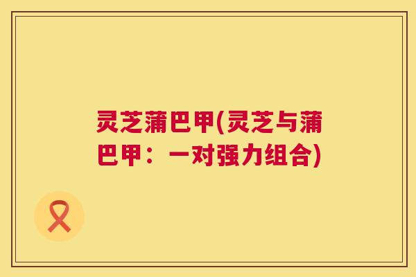灵芝蒲巴甲(灵芝与蒲巴甲:一对强力组合) 灵芝蒲巴甲(灵芝与蒲巴甲:一对强力组合)