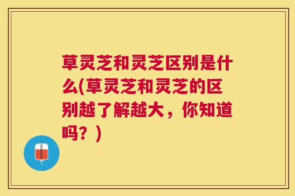 草灵芝和灵芝区别是什么(草灵芝和灵芝的区别越了解越大，你知道吗？)