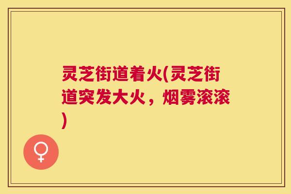 灵芝街道着火(灵芝街道突发大火，烟雾滚滚)