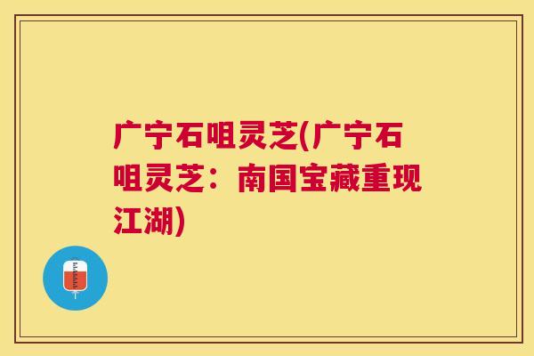 广宁石咀灵芝(广宁石咀灵芝:南国宝藏重现江湖) 广宁石咀灵芝(广宁石咀灵芝:南国宝藏重现江湖)