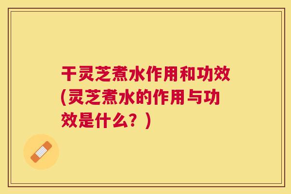 干灵芝煮水作用和功效(灵芝煮水的作用与功效是什么？)