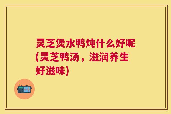 灵芝煲水鸭炖什么好呢(灵芝鸭汤，滋润养生好滋味)
