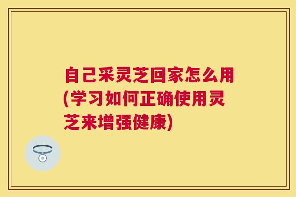 自己采灵芝回家怎么用(学习如何正确使用灵芝来增强健康) 自己采灵芝回家怎么用(学习如何正确使用灵芝来增强健康)