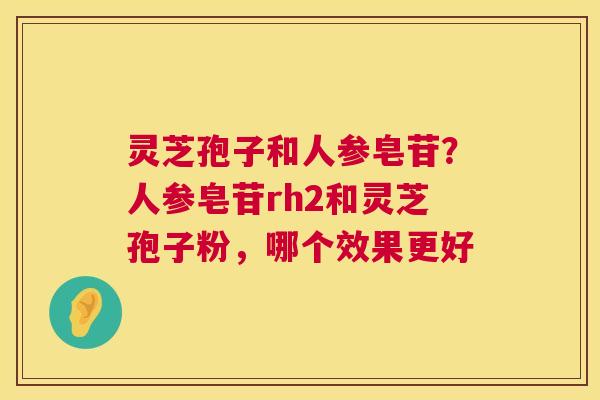 灵芝孢子和人参皂苷?人参皂苷rh2和灵芝孢子粉,哪个效果更好 灵芝孢子和人参皂苷?人参皂苷rh2和灵芝孢子粉,哪个效果更好