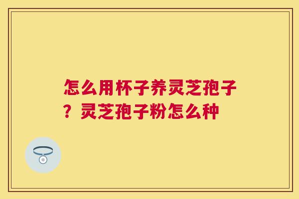 怎么用杯子养灵芝孢子？灵芝孢子粉怎么种