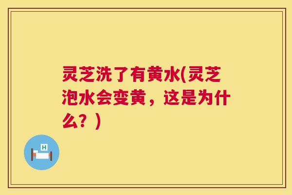 灵芝洗了有黄水(灵芝泡水会变黄，这是为什么？)