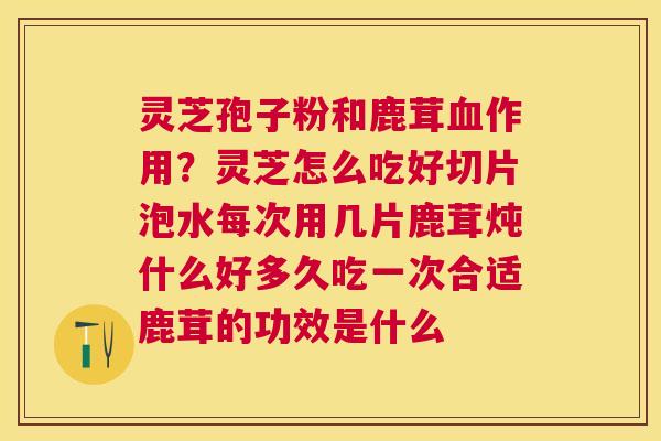 灵芝孢子粉和鹿茸作用?灵芝怎么吃好切片泡水每次用几片鹿茸炖什么好多久吃一次合适鹿茸的功效是什么 灵芝孢子粉和鹿茸作用?灵芝怎么吃好切片泡水每次用几片鹿茸炖什么好多久吃一次合适鹿茸的功效是什么