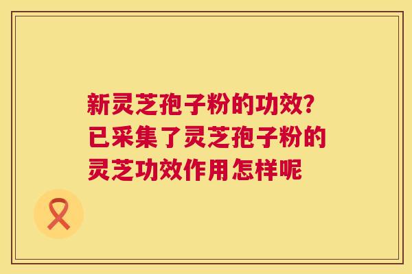 新灵芝孢子粉的功效？已采集了灵芝孢子粉的灵芝功效作用怎样呢