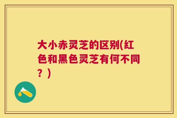 大小赤灵芝的区别(红色和黑色灵芝有何不同?) 大小赤灵芝的区别(红色和黑色灵芝有何不同?)