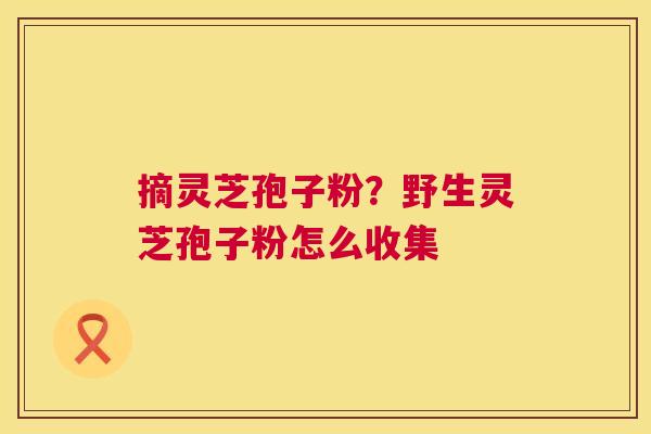 摘灵芝孢子粉?野生灵芝孢子粉怎么收集 摘灵芝孢子粉?野生灵芝孢子粉怎么收集