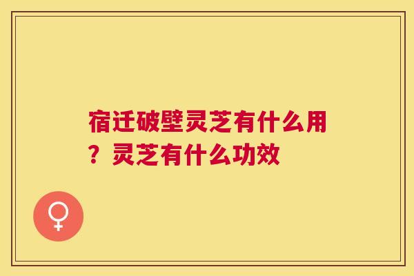 宿迁破壁灵芝有什么用？灵芝有什么功效