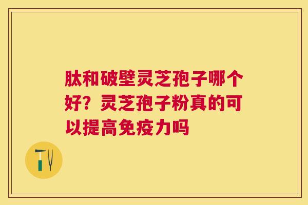 肽和破壁灵芝孢子哪个好？灵芝孢子粉真的可以提高免疫力吗