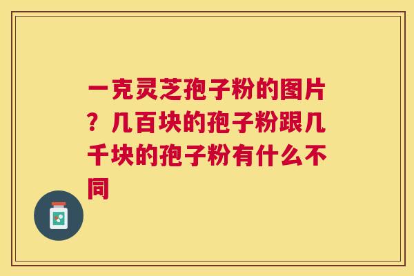 一克灵芝孢子粉的图片？几百块的孢子粉跟几千块的孢子粉有什么不同