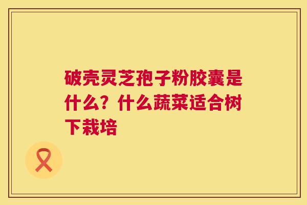 破壳灵芝孢子粉胶囊是什么？什么蔬菜适合树下栽培