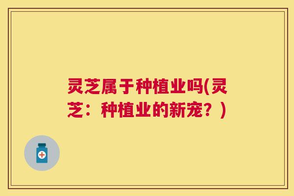 灵芝属于种植业吗(灵芝：种植业的新宠？)