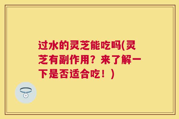 过水的灵芝能吃吗(灵芝有副作用?来了解一下是否适合吃!) 过水的灵芝能吃吗(灵芝有副作用?来了解一下是否适合吃!)