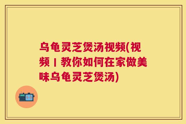 乌龟灵芝煲汤视频(视频丨教你如何在家做美味乌龟灵芝煲汤)