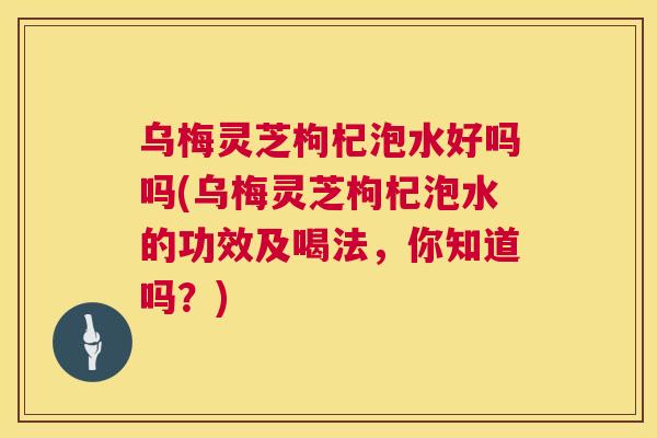 乌梅灵芝枸杞泡水好吗吗(乌梅灵芝枸杞泡水的功效及喝法，你知道吗？)