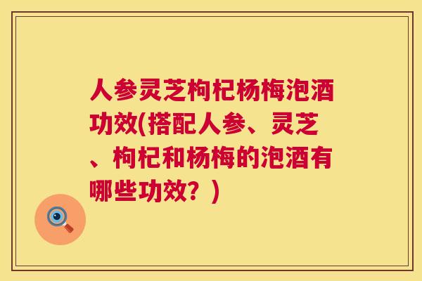人参灵芝枸杞杨梅泡酒功效(搭配人参、灵芝、枸杞和杨梅的泡酒有哪些功效？)