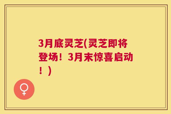 3月底灵芝(灵芝即将登场!3月末惊喜启动!) 3月底灵芝(灵芝即将登场!3月末惊喜启动!)