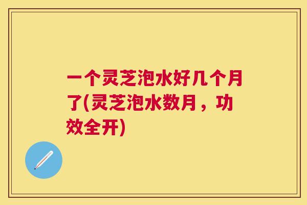一个灵芝泡水好几个月了(灵芝泡水数月,功效全开) 一个灵芝泡水好几个月了(灵芝泡水数月,功效全开)
