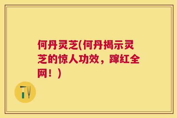 何丹灵芝(何丹揭示灵芝的惊人功效,蹿红全网!) 何丹灵芝(何丹揭示灵芝的惊人功效,蹿红全网!)
