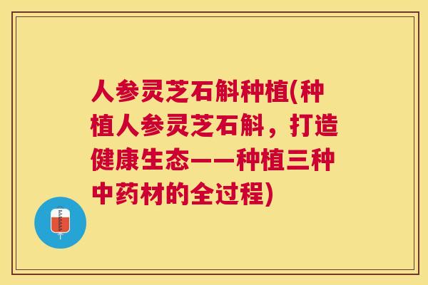 人参灵芝石斛种植(种植人参灵芝石斛,打造健康生态——种植三种材的全过程) 人参灵芝石斛种植(种植人参灵芝石斛,打造健康生态——种植三种材的全过程)