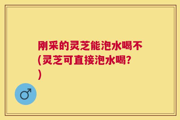 刚采的灵芝能泡水喝不(灵芝可直接泡水喝？)