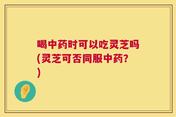 喝时可以吃灵芝吗(灵芝可否同服？)