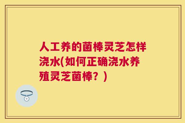 人工养的菌棒灵芝怎样浇水(如何正确浇水养殖灵芝菌棒?) 人工养的菌棒灵芝怎样浇水(如何正确浇水养殖灵芝菌棒?)