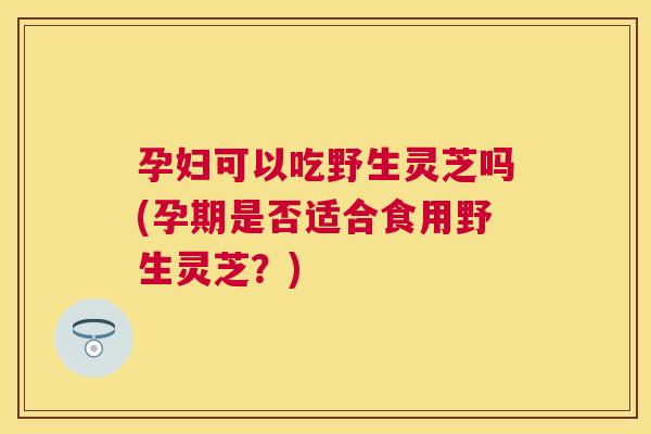 孕妇可以吃野生灵芝吗(孕期是否适合食用野生灵芝？)