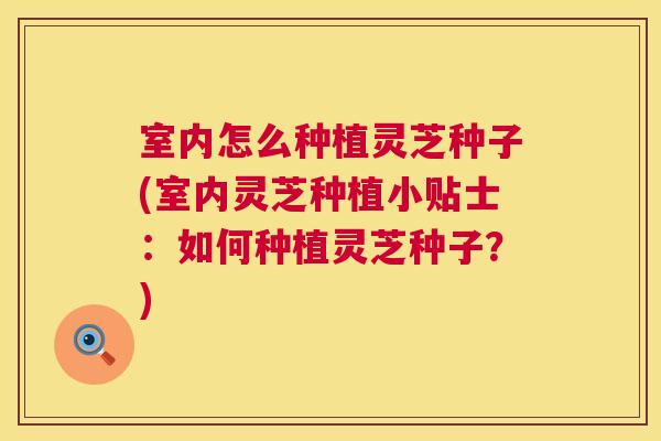 室内怎么种植灵芝种子(室内灵芝种植小贴士：如何种植灵芝种子？)