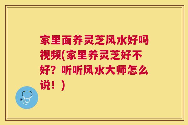 家里面养灵芝风水好吗视频(家里养灵芝好不好？听听风水大师怎么说！)