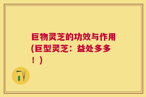 巨物灵芝的功效与作用(巨型灵芝：益处多多！)