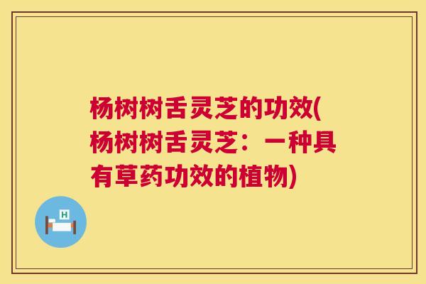 杨树树舌灵芝的功效(杨树树舌灵芝:一种具有草药功效的植物) 杨树树舌灵芝的功效(杨树树舌灵芝:一种具有草药功效的植物)
