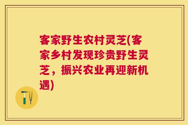 客家野生农村灵芝(客家乡村发现珍贵野生灵芝,振兴农业再迎新机遇) 客家野生农村灵芝(客家乡村发现珍贵野生灵芝,振兴农业再迎新机遇)