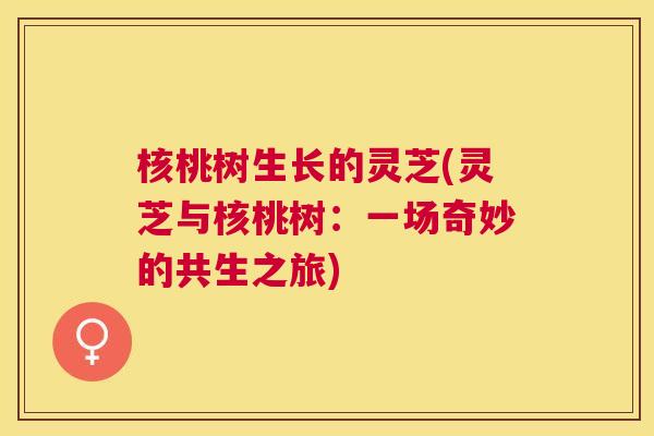 核桃树生长的灵芝(灵芝与核桃树：一场奇妙的共生之旅)